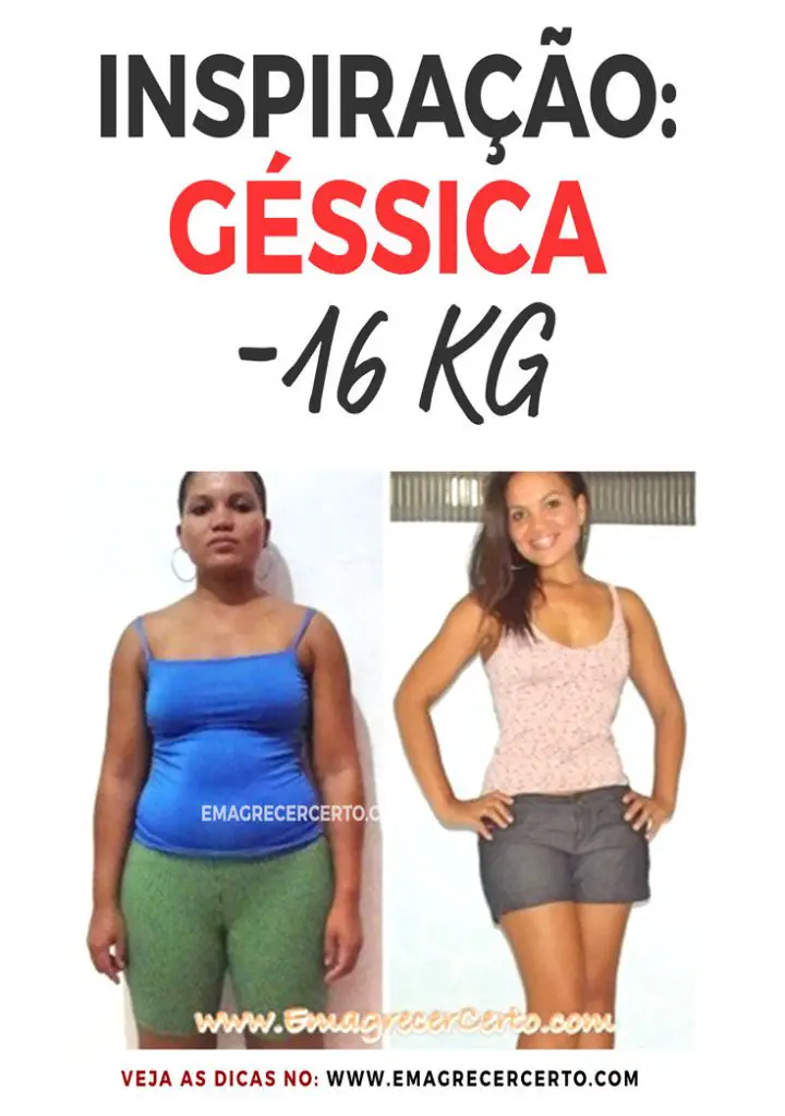 Inspiração Géssica eliminou 16kg | Blog EmagrecerCerto.com