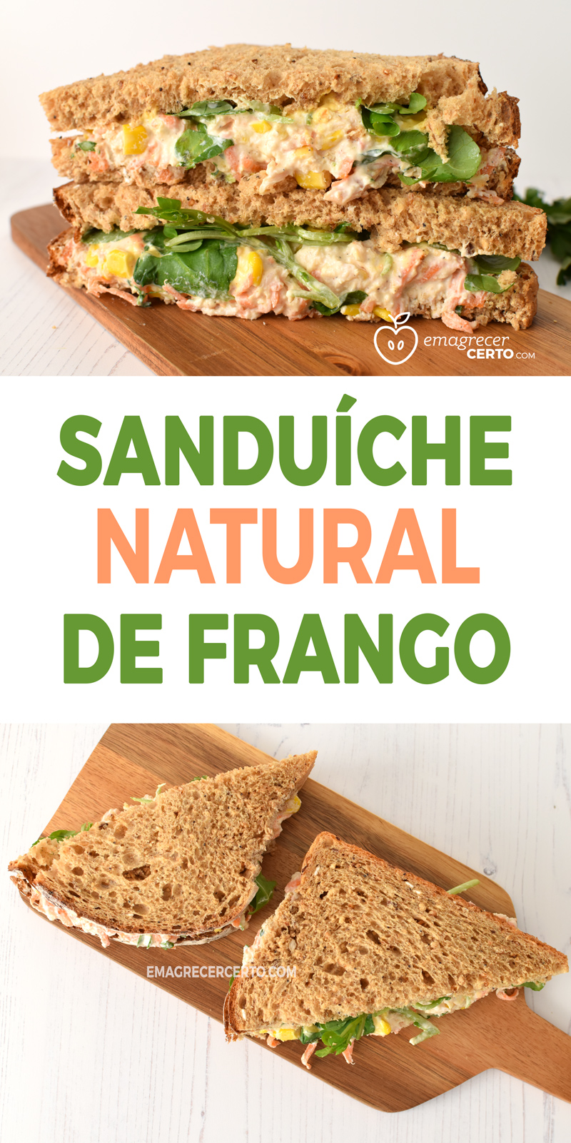 Sanduíche Natural de Frango Blog Emagrecer Certo