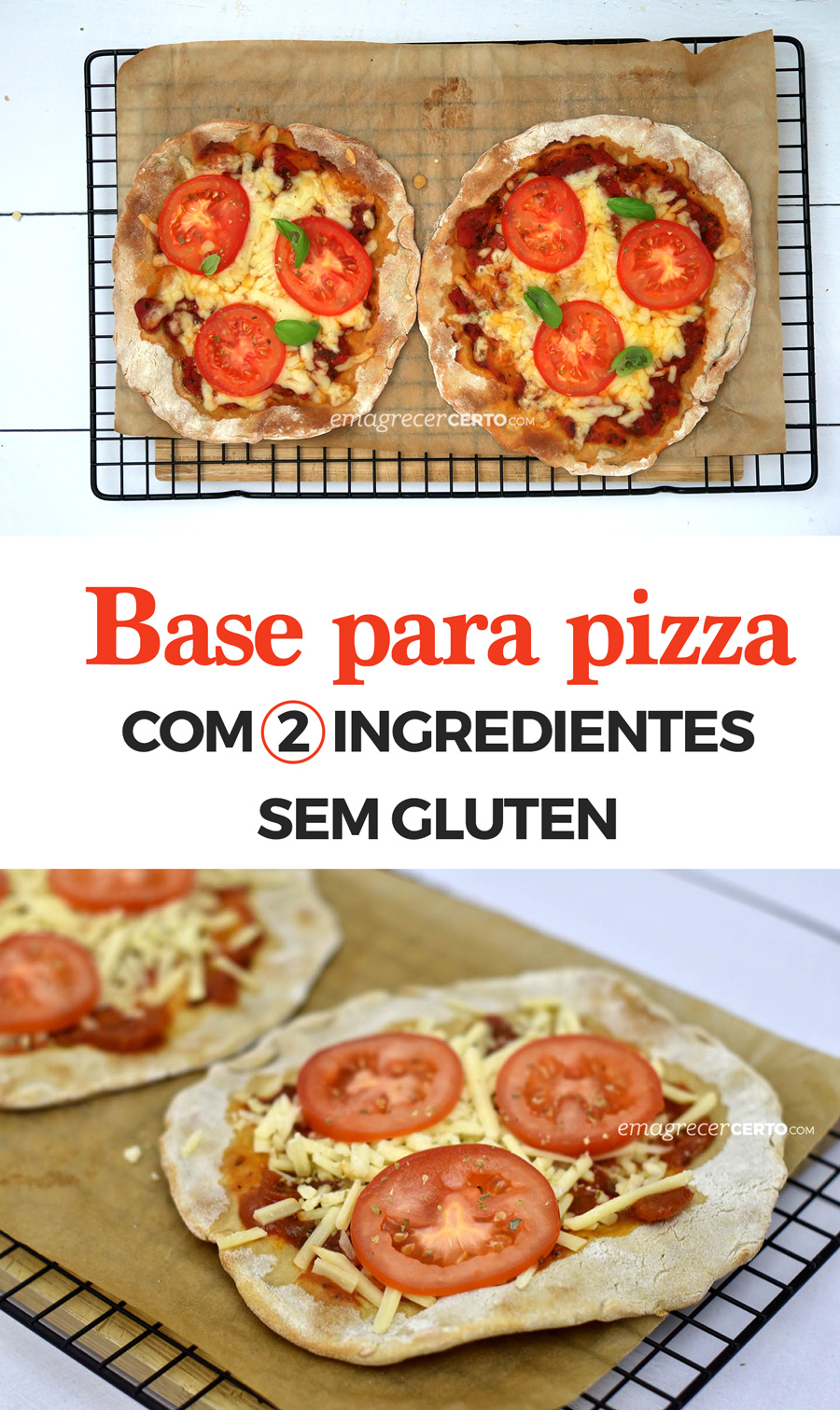 Base para pizza sem glúten com apenas dois ingredientes | Blog Emagrecer Certo
