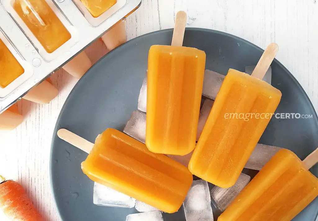 Picolé de cenoura do Blog Emagrecer Certo #receita #verão #reeducacaoalimentar