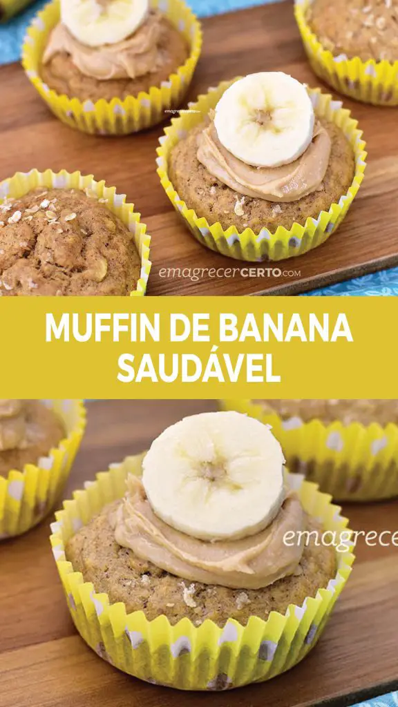 Muffin de Banana com Especiarias Termogênicas | Blog Emagrecer Certo #reeducacaoalimentar #emagrecercerto #receitasaudavel #muffindebanana