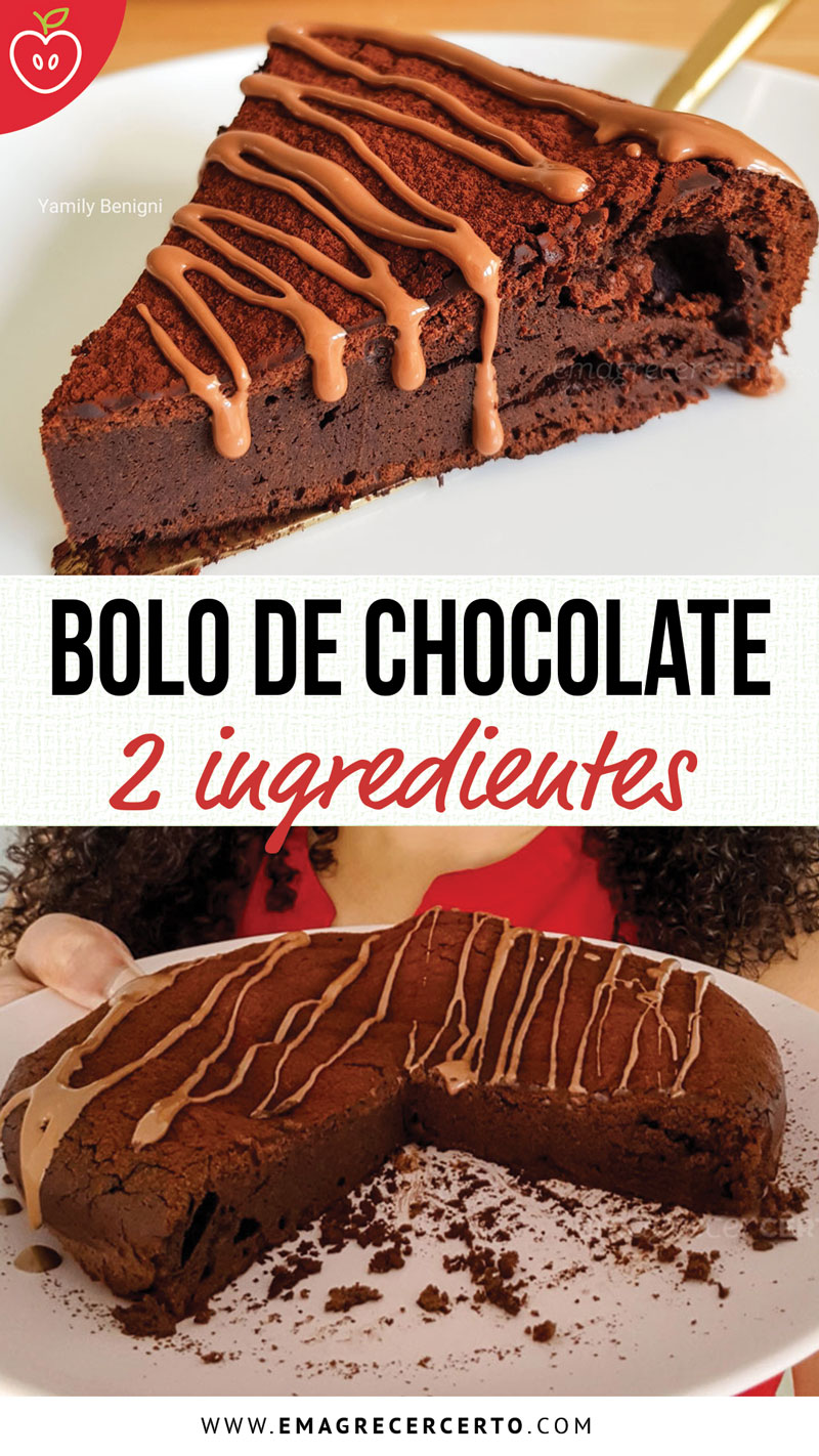Receita de bolo de chocolate sem farinha com apenas 2 ingredientes