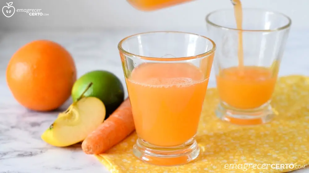 Suco de cenoura laranja e gengibre - suco pronto