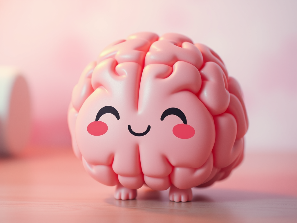 Cerebro feliz com rostinho kawai